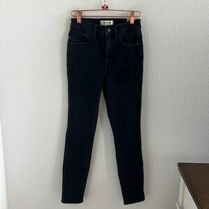 NWT Madewell 10" High Rise Skinny Black Denim Jeans Stretch 25 Petite
